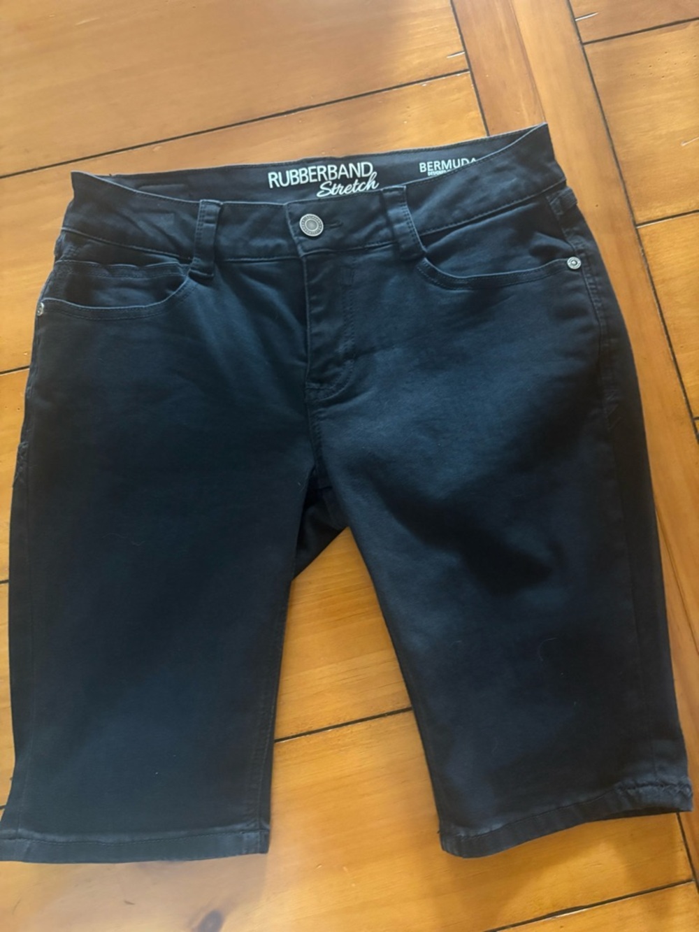 Women's Black Bermuda Jean Shorts